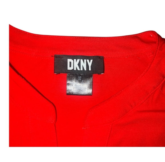 DKNY Red Two Tier Pocket Dress - Picture 6 of 8